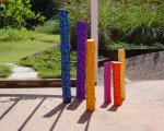 Totems.2 - acrylic, wood – varying size & dia 